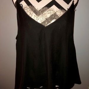 Black silk tank top